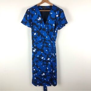 Banana republic blues wrap dress women royal floral